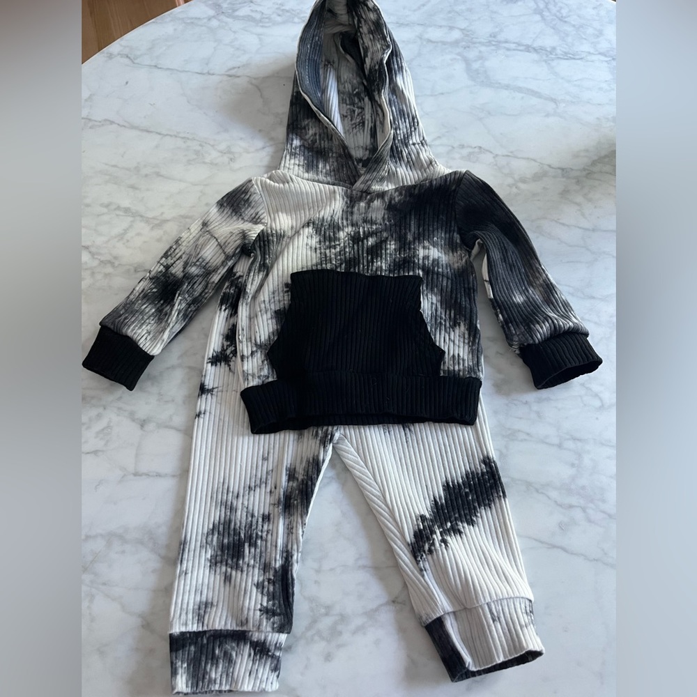 Black Tie Dye Matching Jogger set
